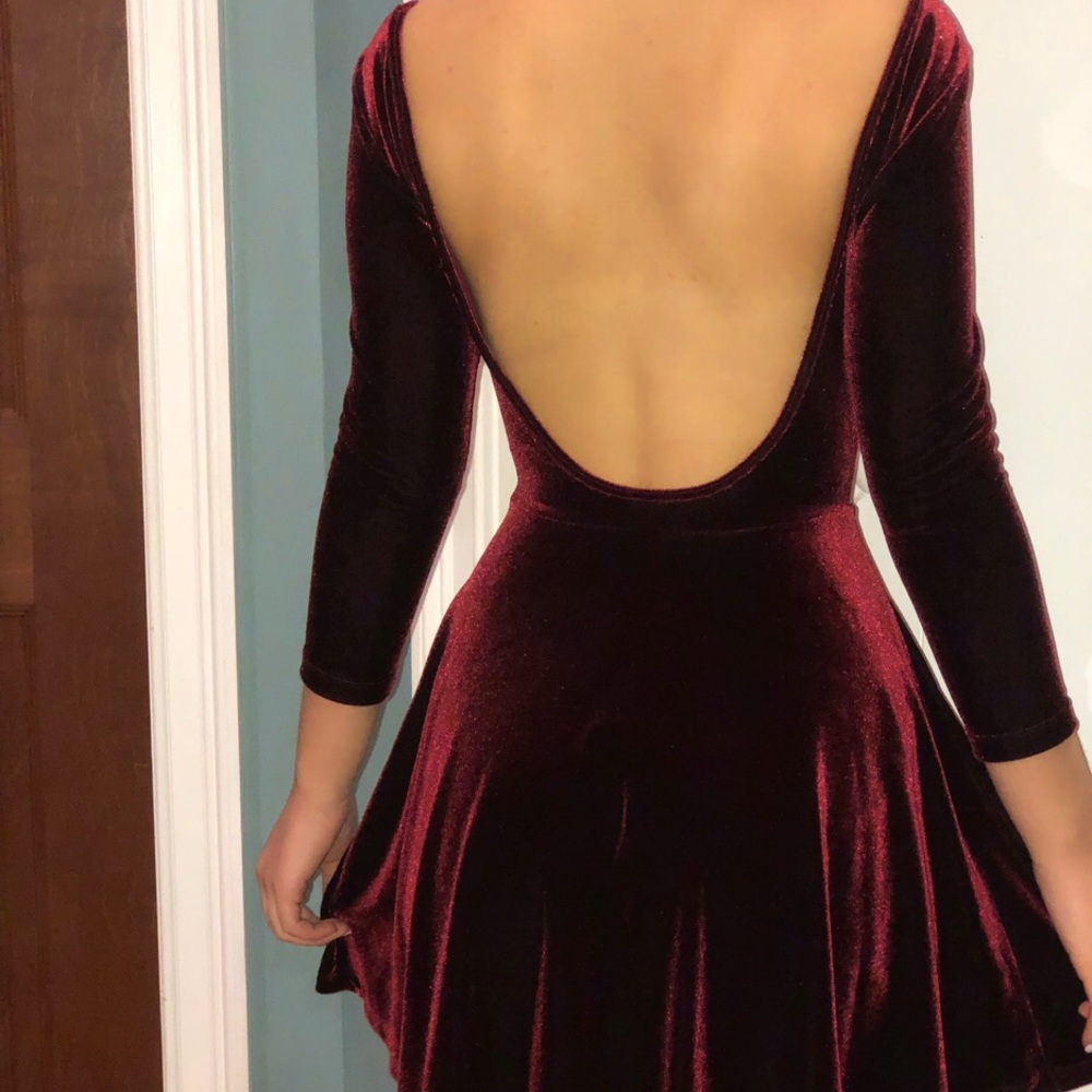 American apparel stretch velvet skater dress